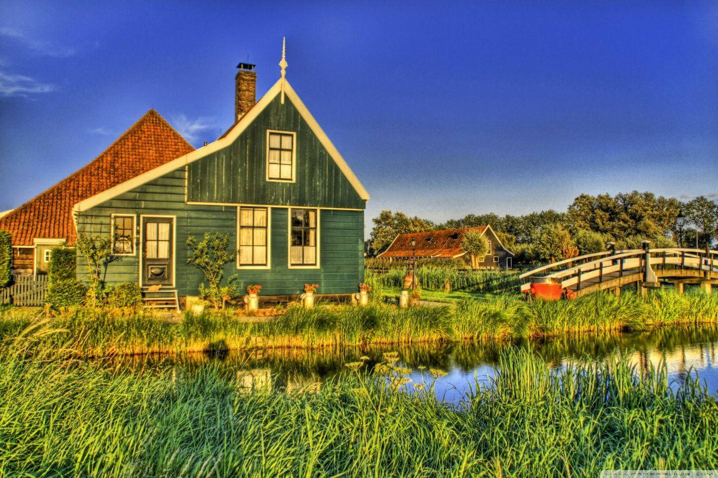 A Peaceful Farm Landscape In The Countryside Background