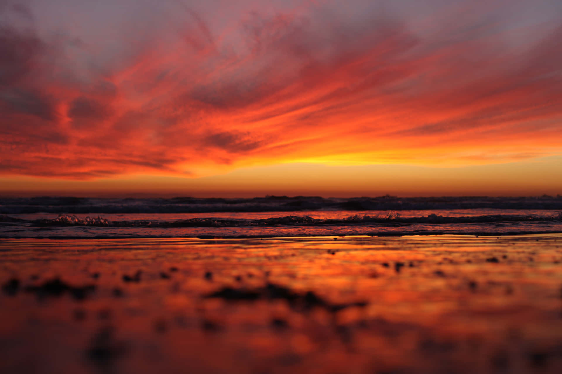 A Peaceful Sky Over A Sandy Beach