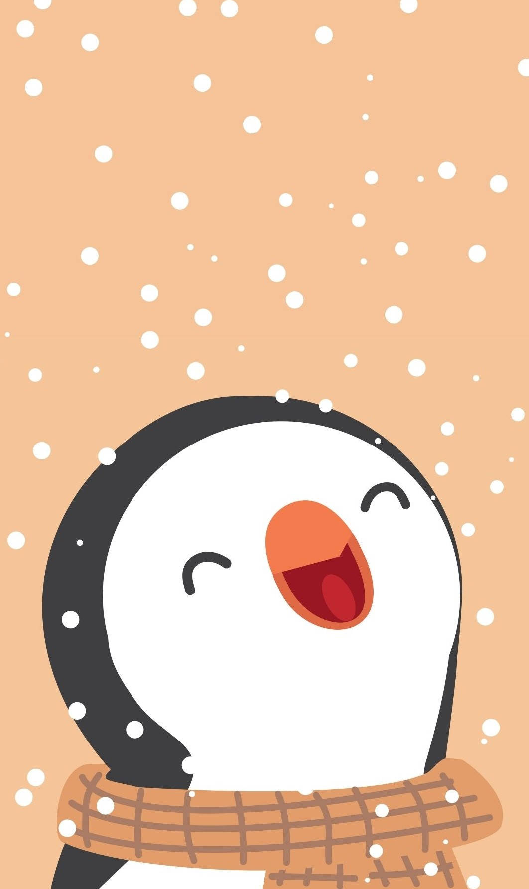 A Penguin Wearing A Scarf And Smiling Background