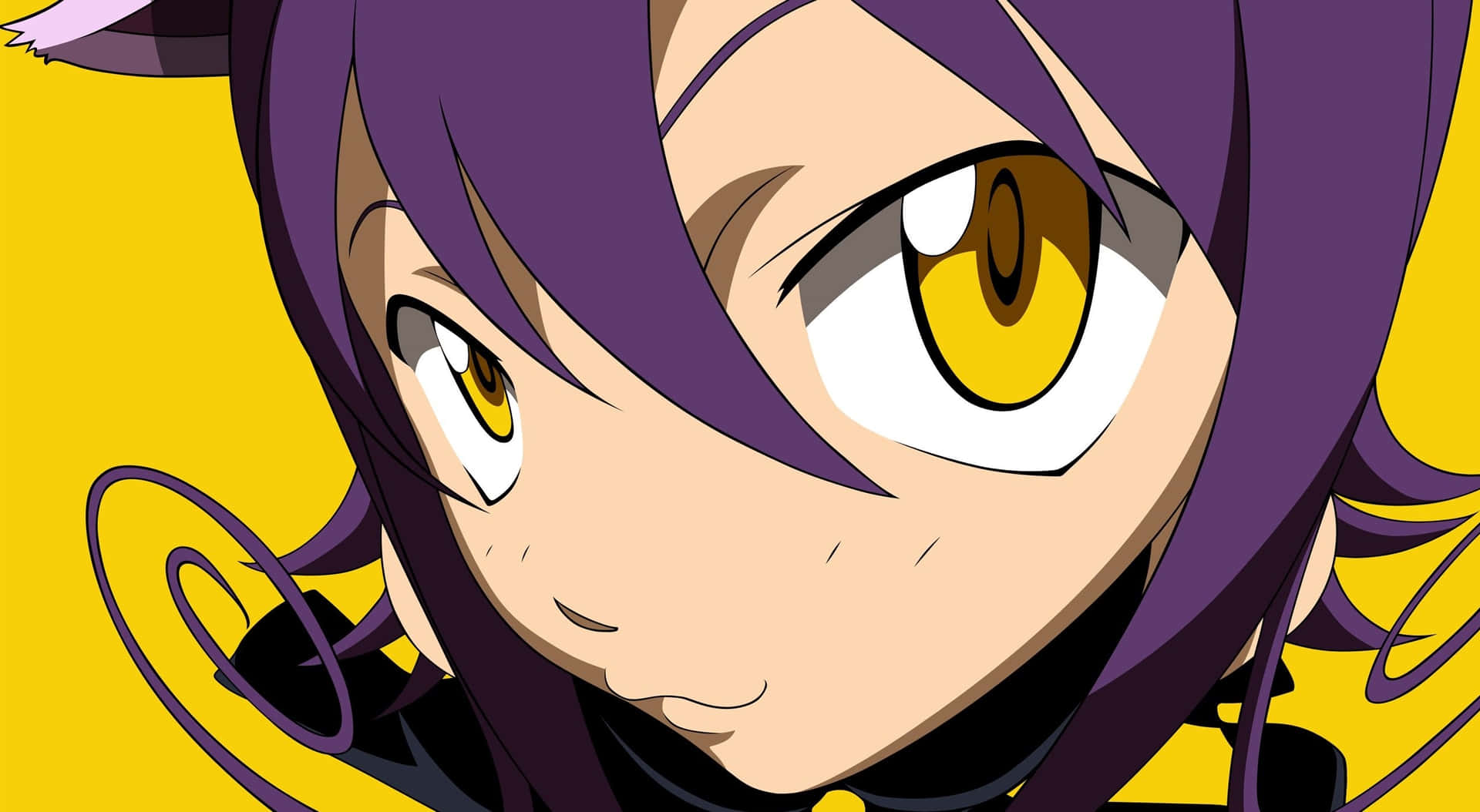 A Pensive Girl In A Yellow Anime Scenery Background