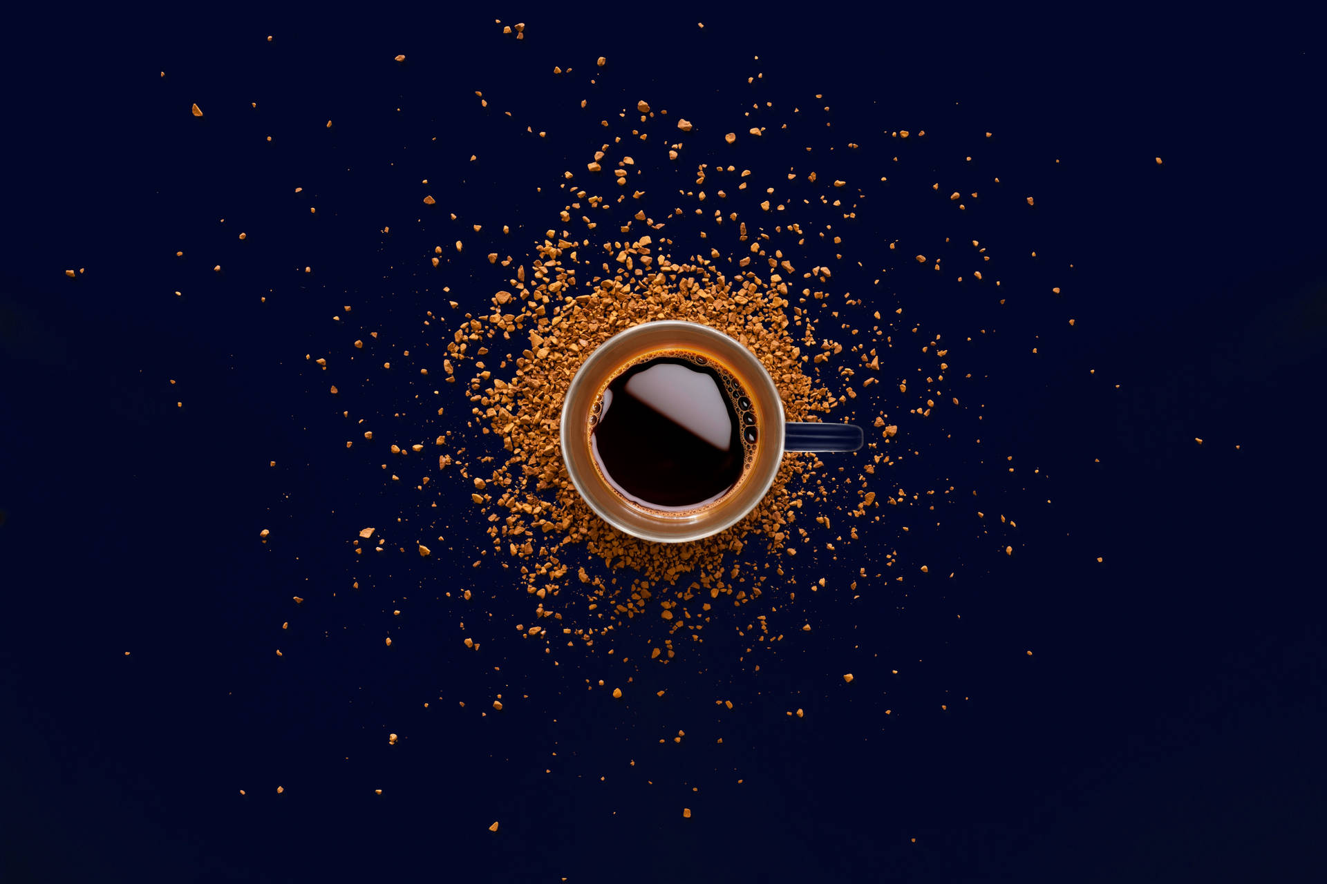 A Perfect Cup Of Dark Blue Coffee Background