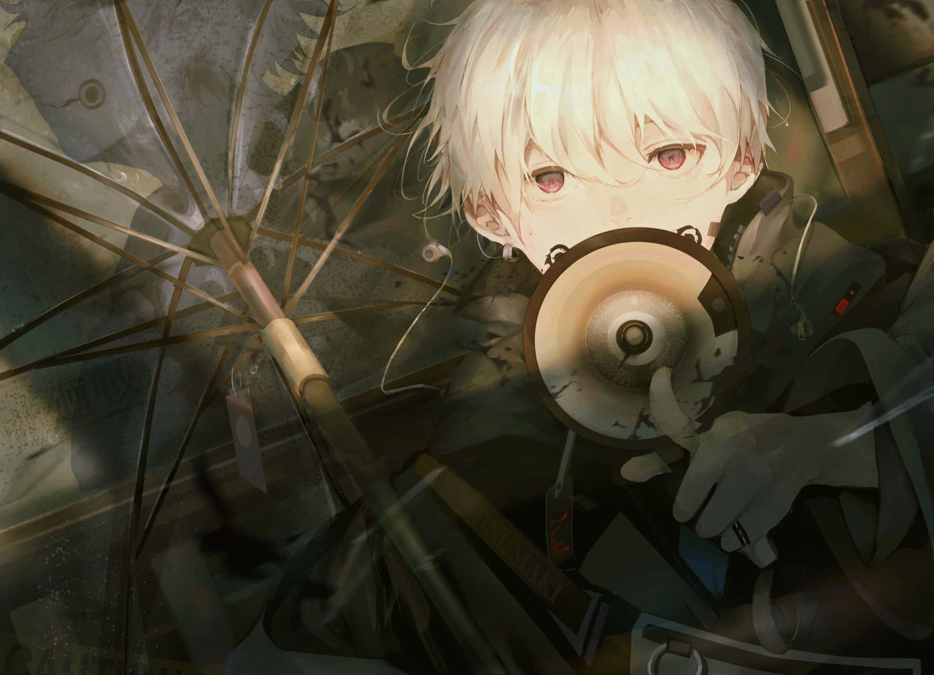 A Person Holding An Umbrella Background