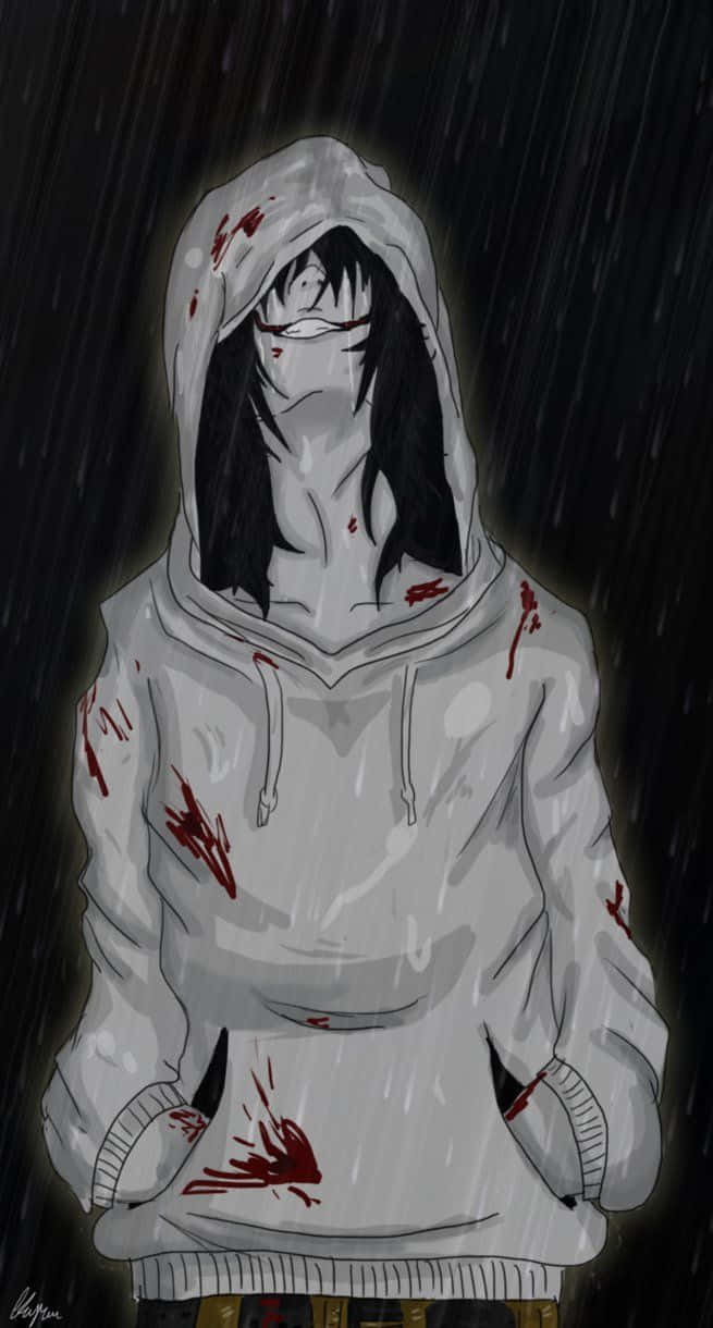 A Person In A Hoodie With Blood On His Face Background