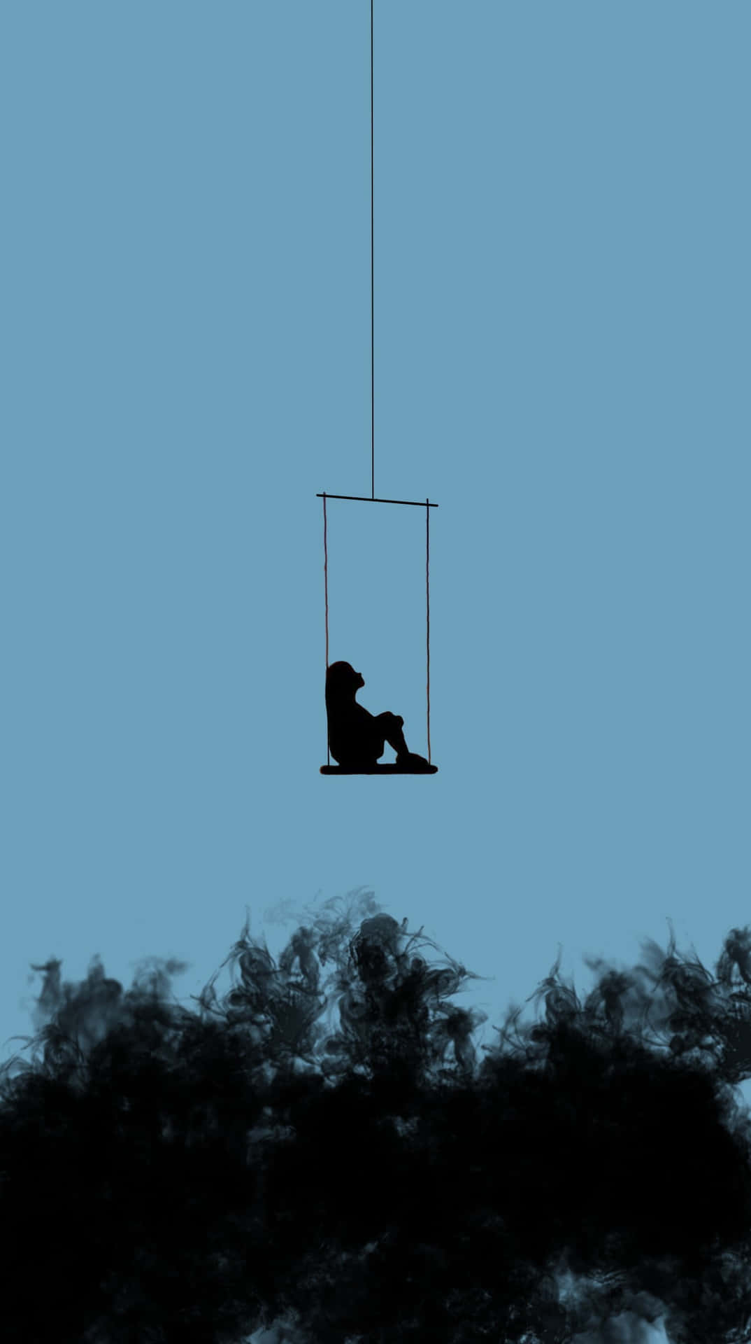 A Person Is Sitting On A Swing Background