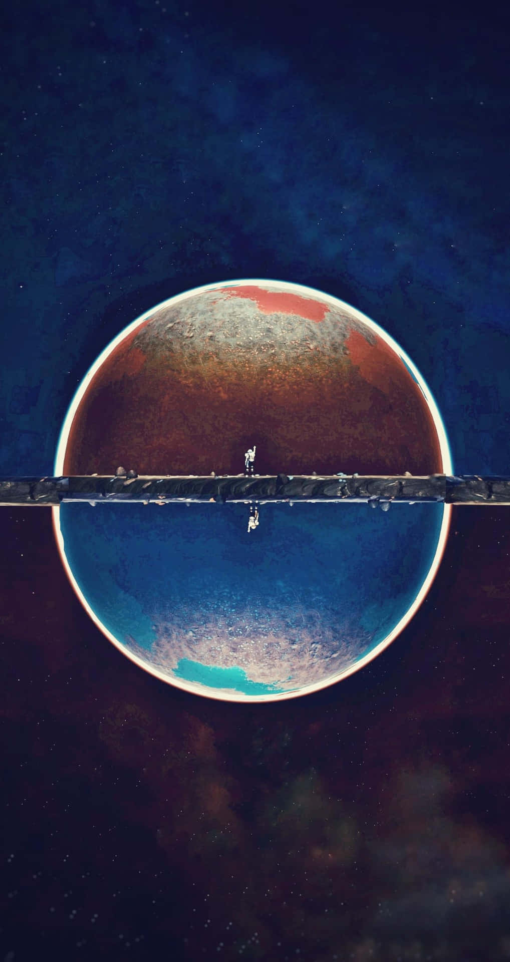 A Person Is Standing On A Bridge In The Middle Of The Ocean Background