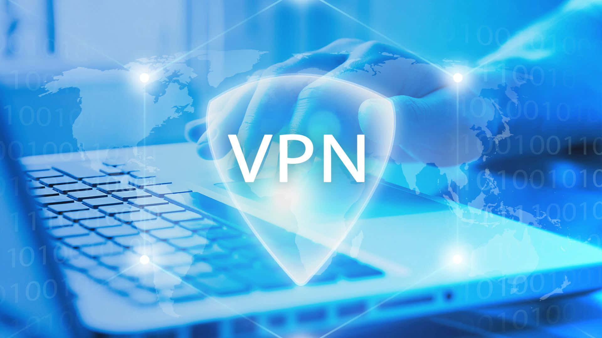 A Person Is Using A Laptop With The Word Vpn Background