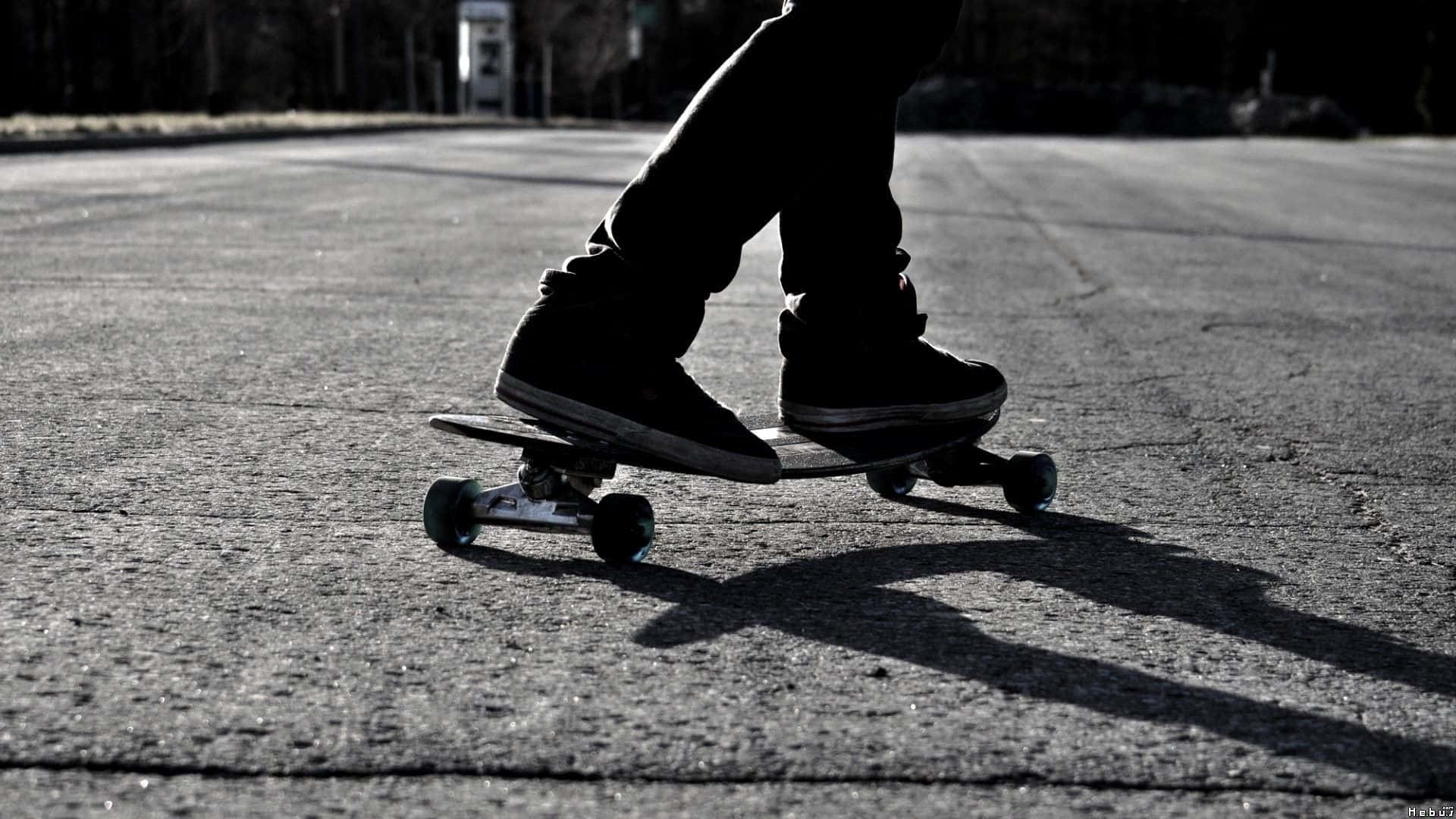 A Person Riding A Skateboard