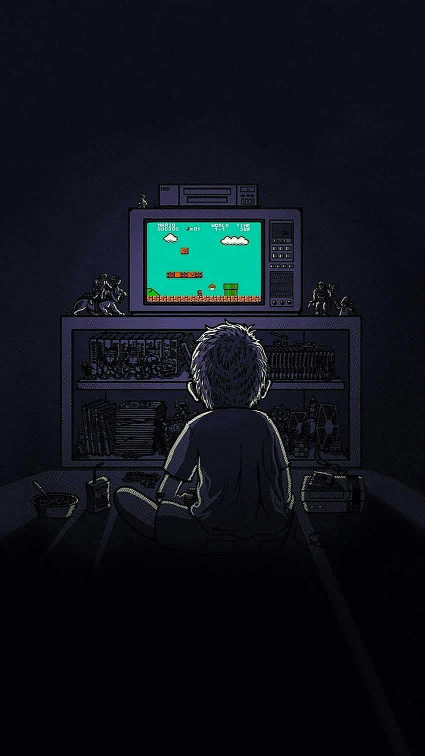 A Person Sitting On A Couch Watching A Video Game Background