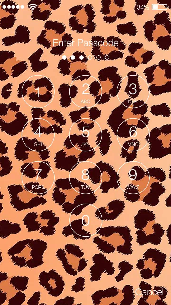 A Phone With A Leopard Print Pattern On It Background