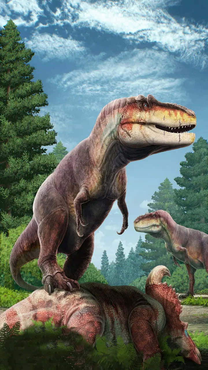 A Photorealistic Rendering Of A Tyrannosaurus Rex Background