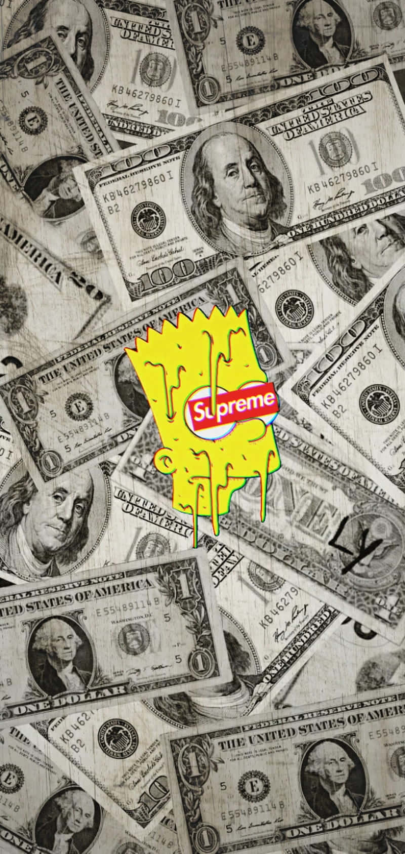 A Picture Of A Simpsons Logo On A Pile Of Money