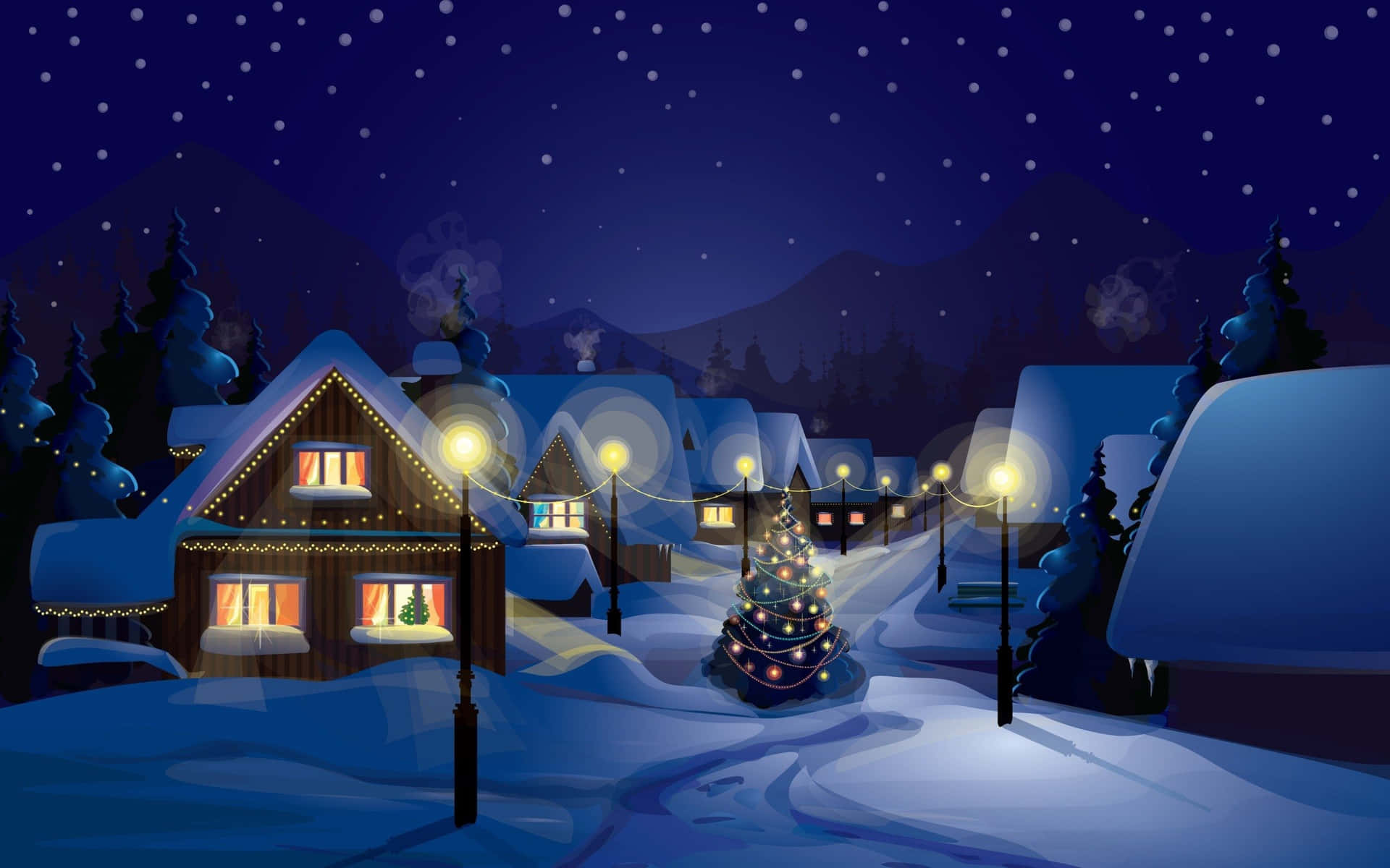 “a Picturesque Christmas Village Full Of Festive Cheer.” Background