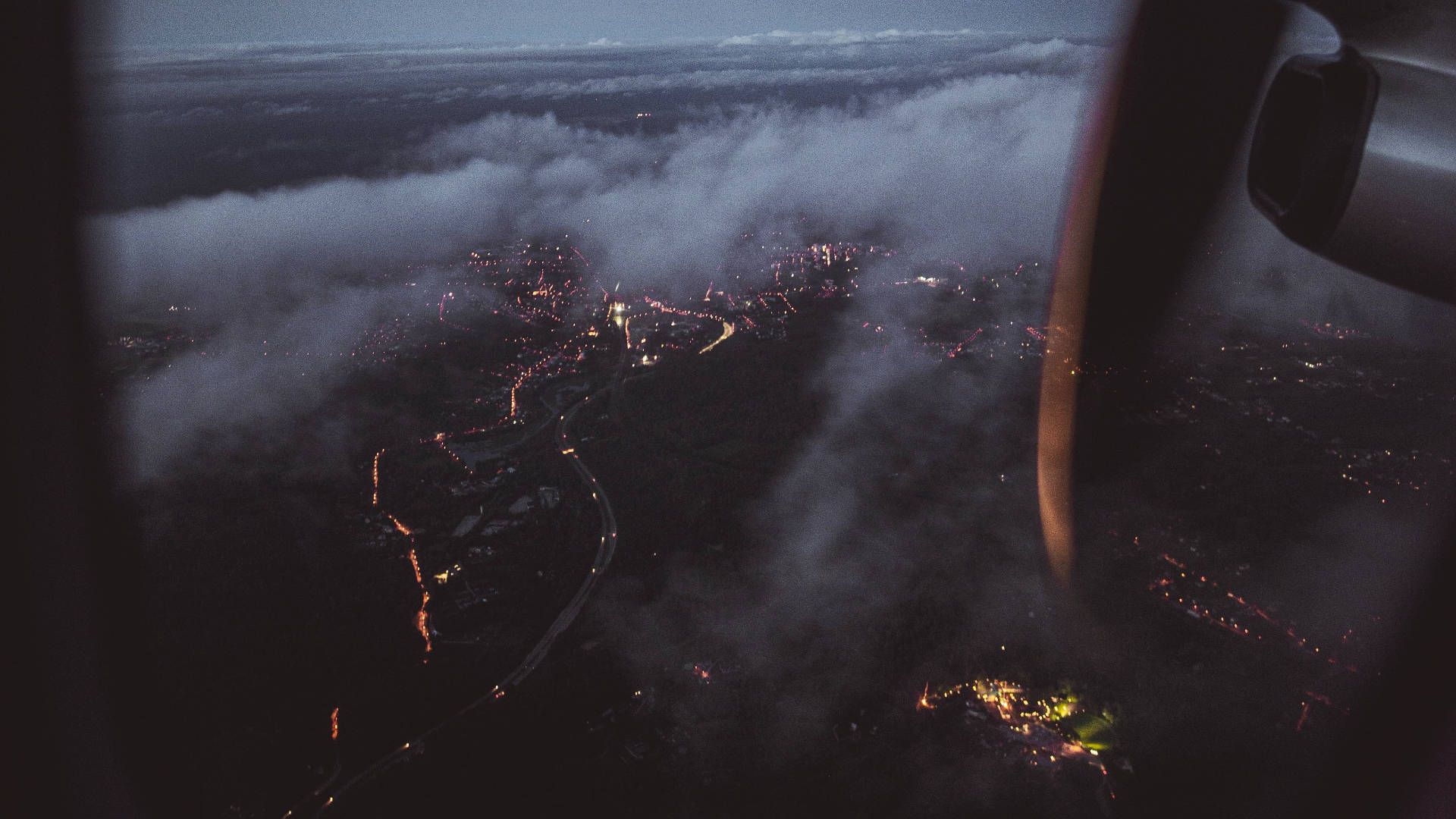 A Picturesque City View From A Plane Window