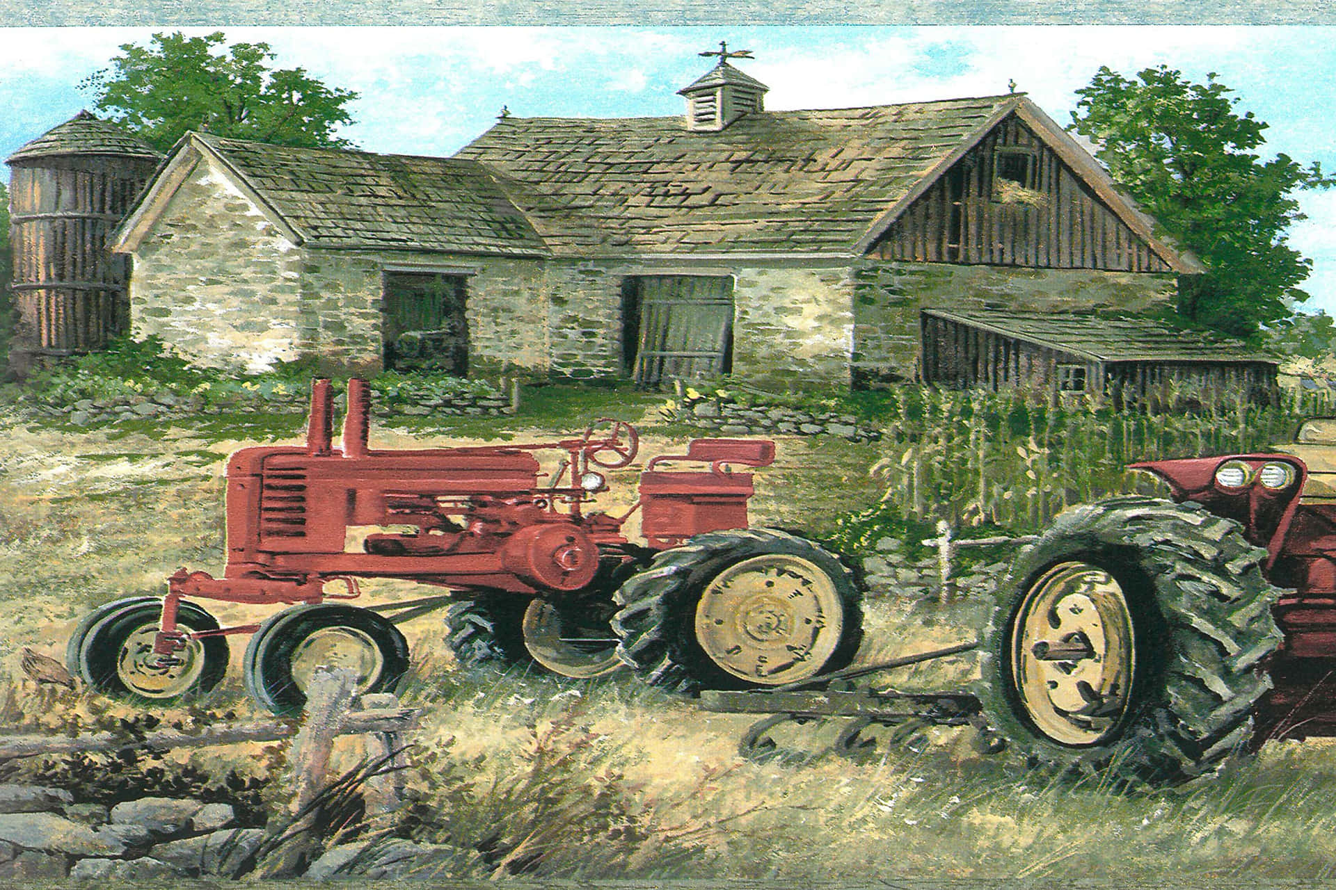A Picturesque Rural Farm In The Summertime Background