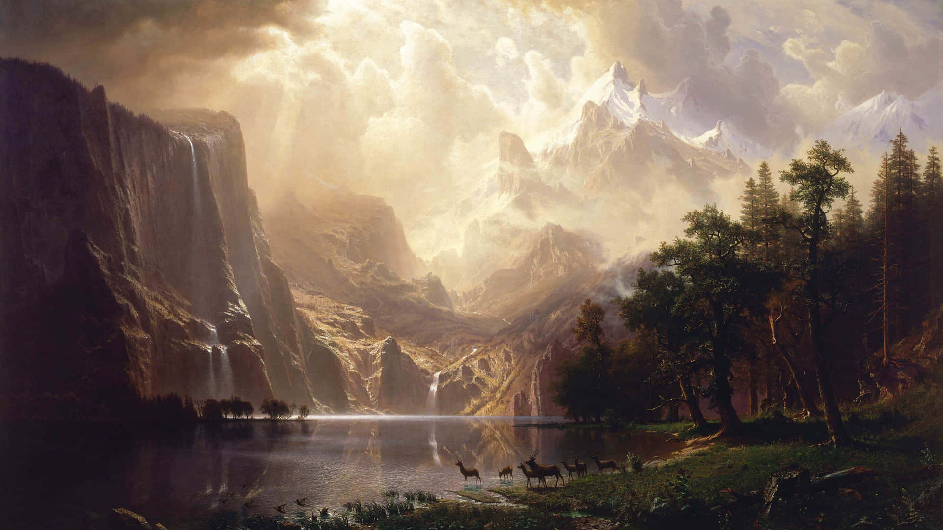 A Picturesque Sunrise Against The Majestic Mountain Range Of California Background