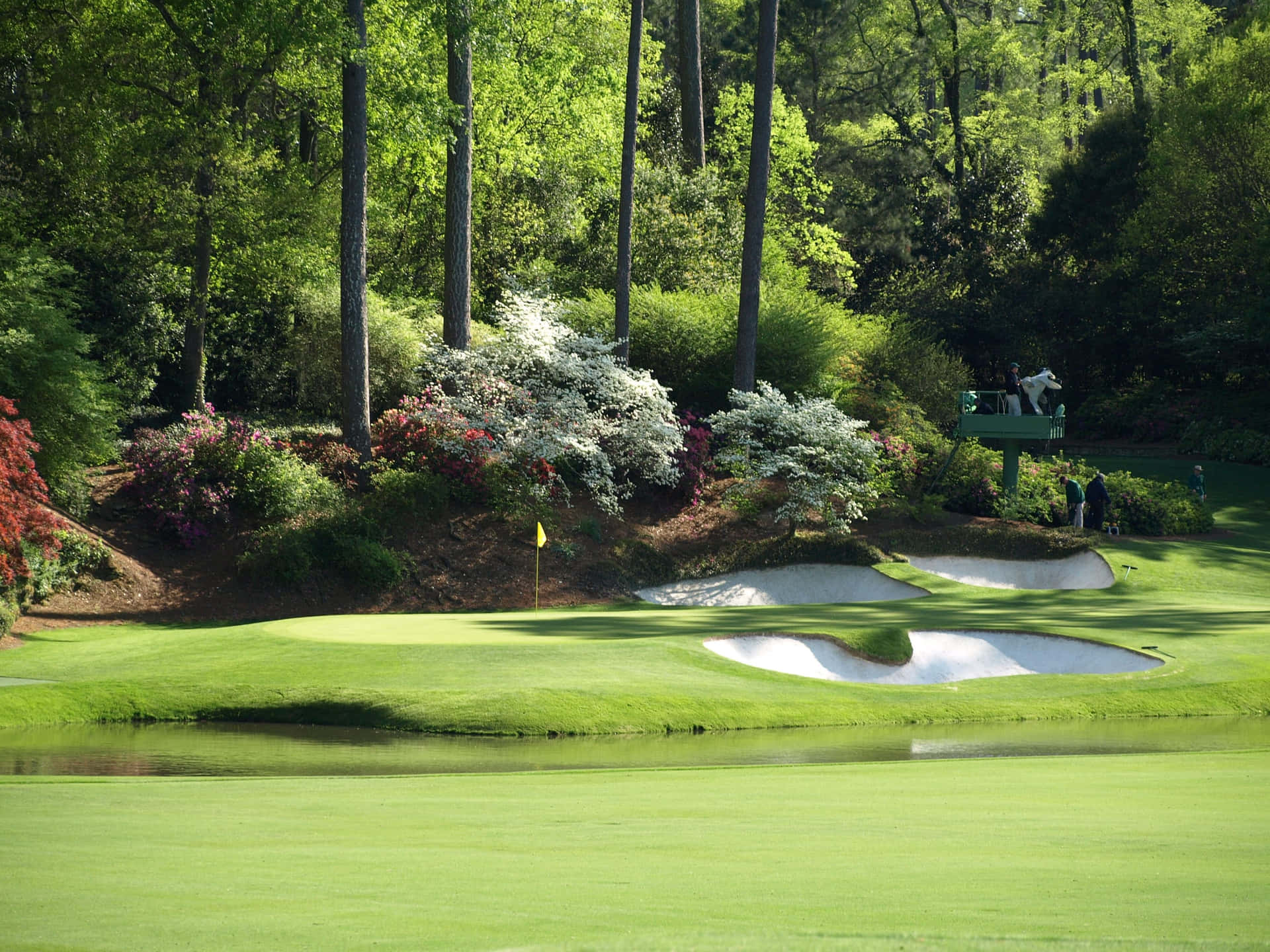 A Picturesque View Of Augusta National Golf Course, Captured On Iphone Background