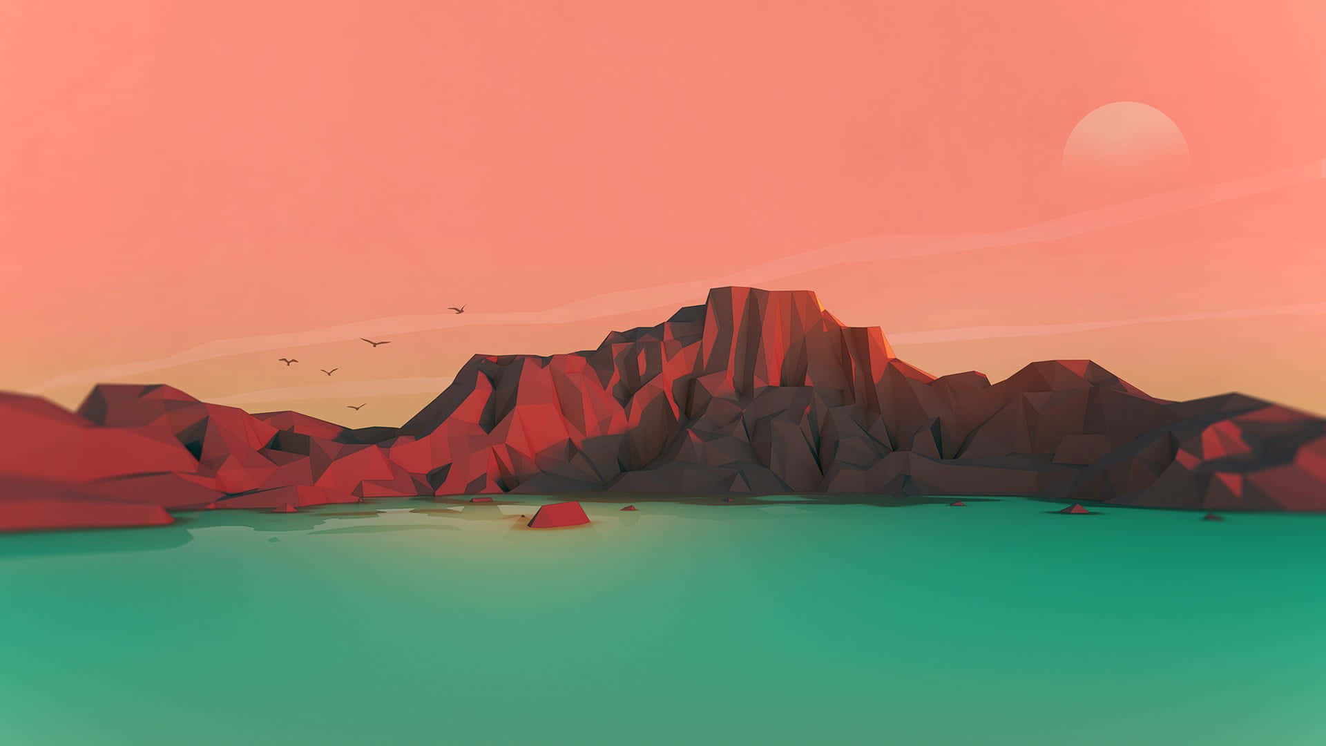 A Picturesque View Of The Sun Setting Over The Rocky Mountains. Background