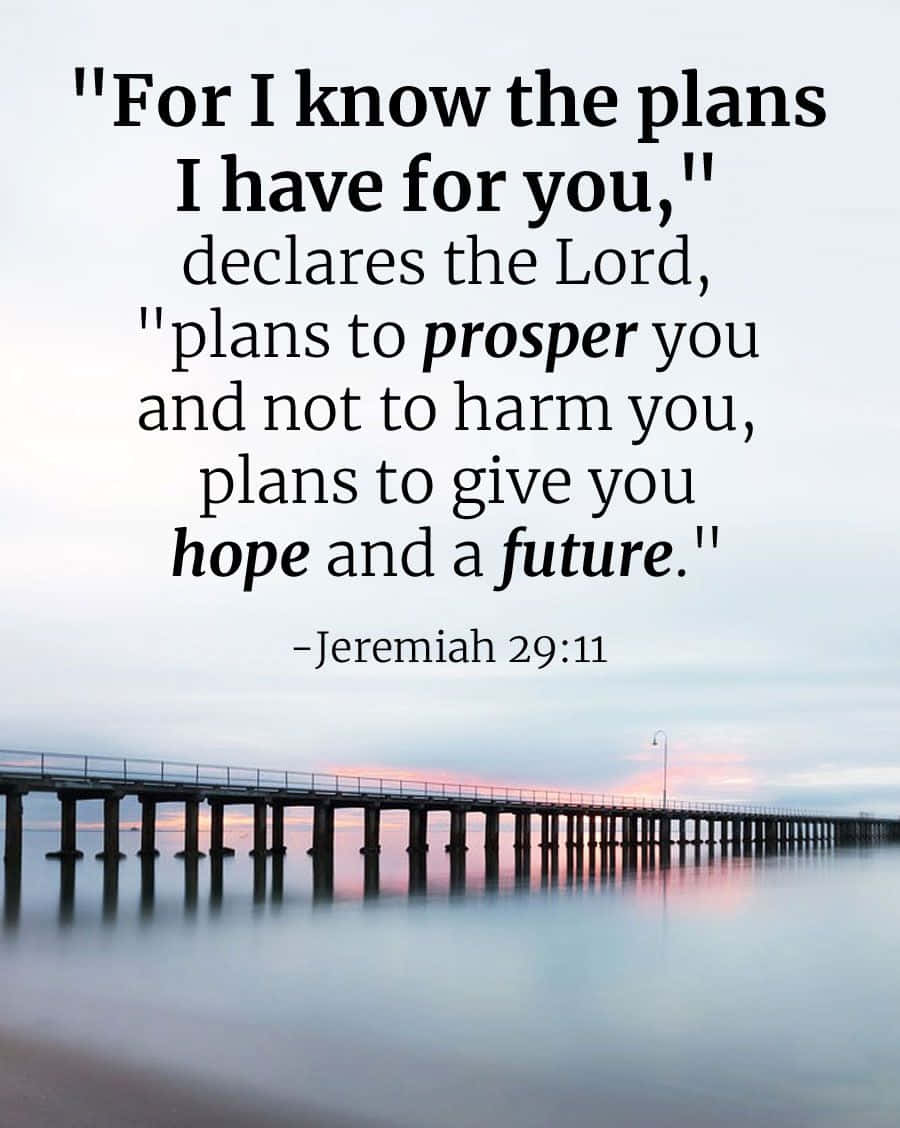 A Pier With A Quote For The Lord's Plans Background