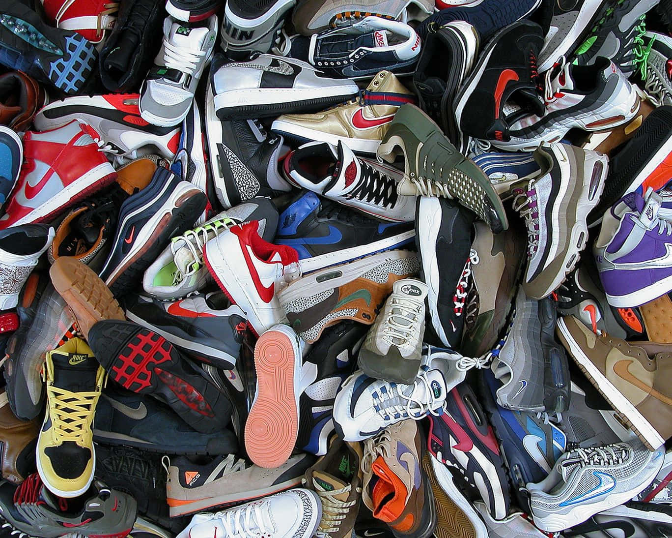 A Pile Of Shoes Background