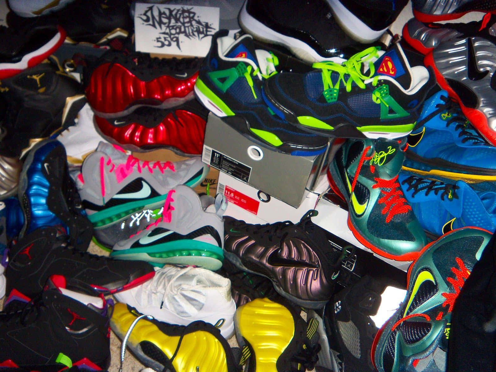 A Pile Of Shoes Background