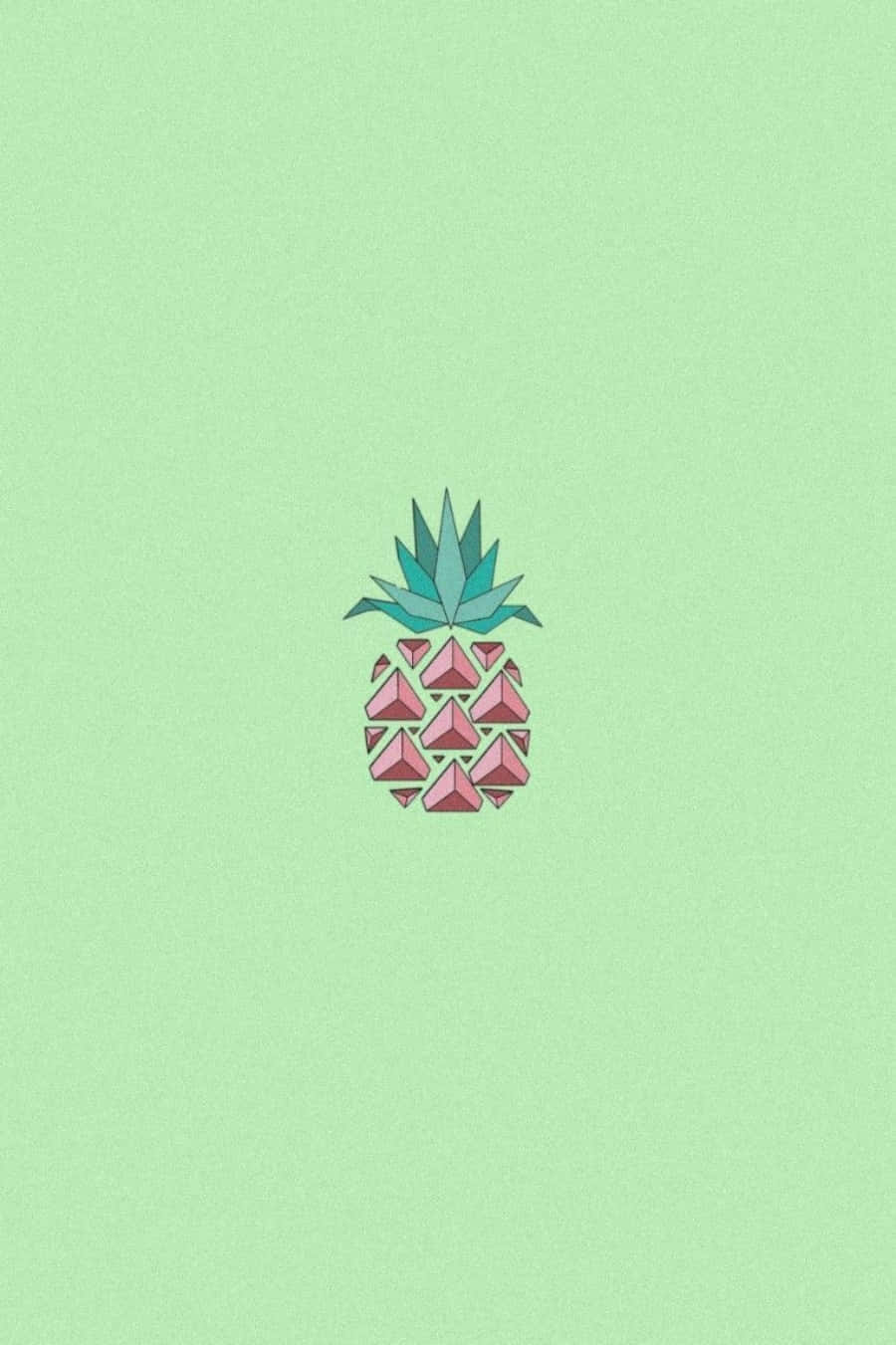 A Pineapple On A Green Background Background