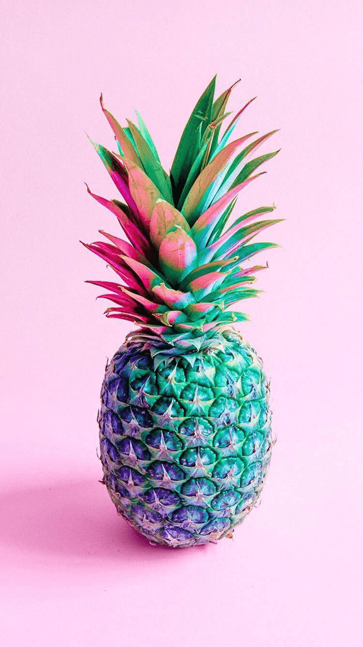 A Pineapple On A Pink Background Background