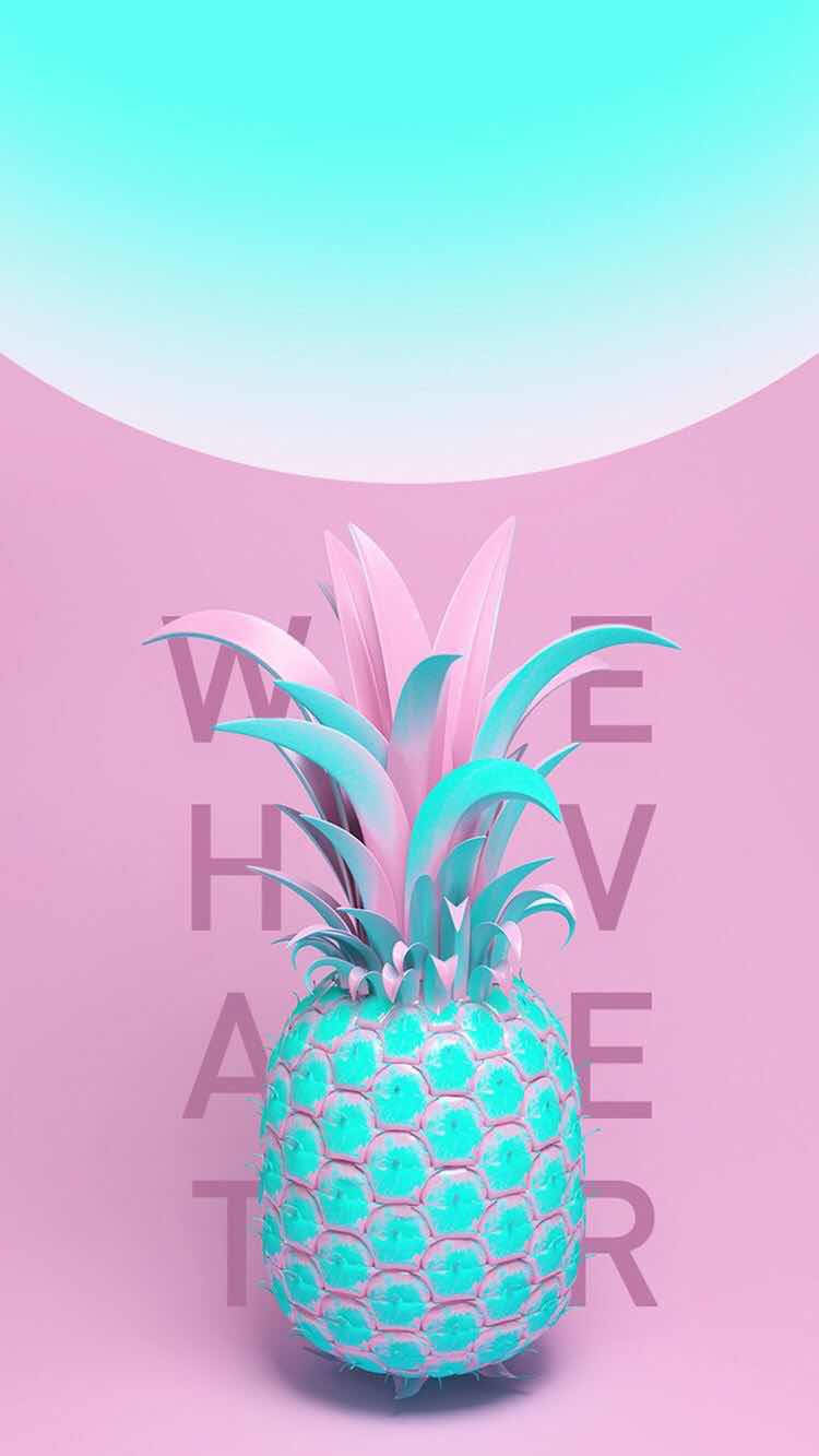 A Pineapple On A Pink Background With The Words Whatever Background