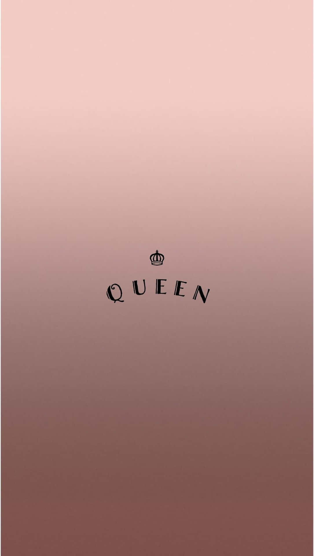 A Pink And Black Background With The Word Queen Background