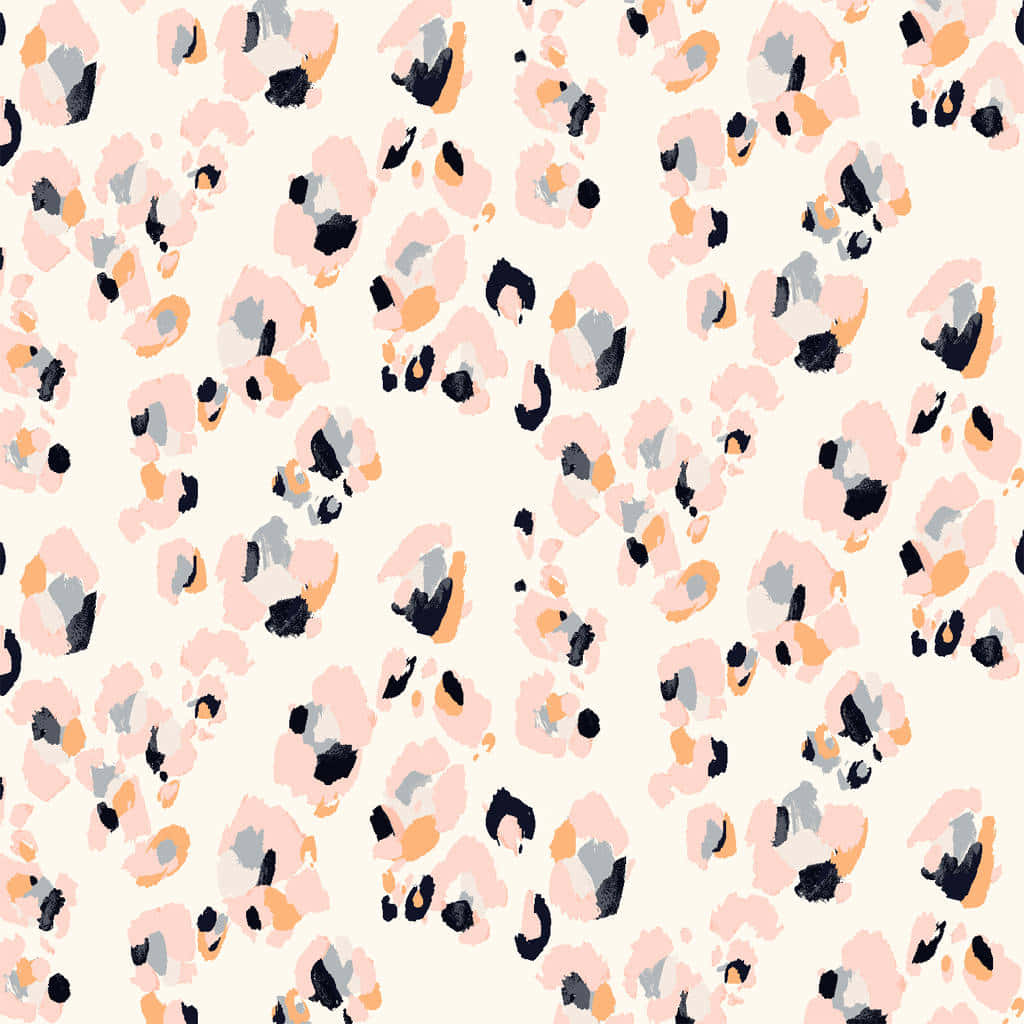 A Pink And Black Leopard Print Pattern Background