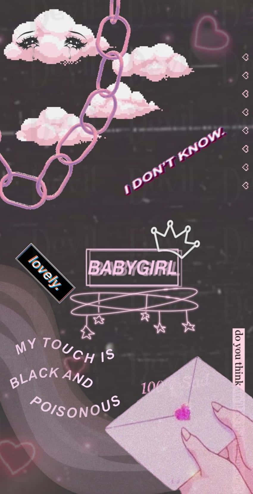 A Pink And Black Picture With The Words Baby Girl Background