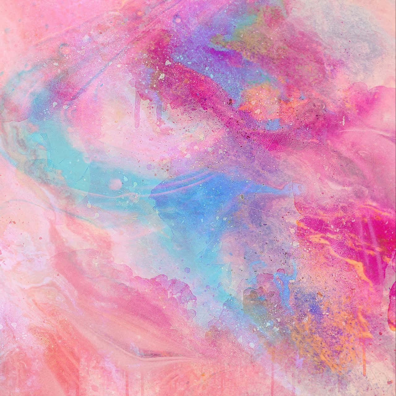 A Pink And Blue Abstract Painting With A Lot Of Swirls Background