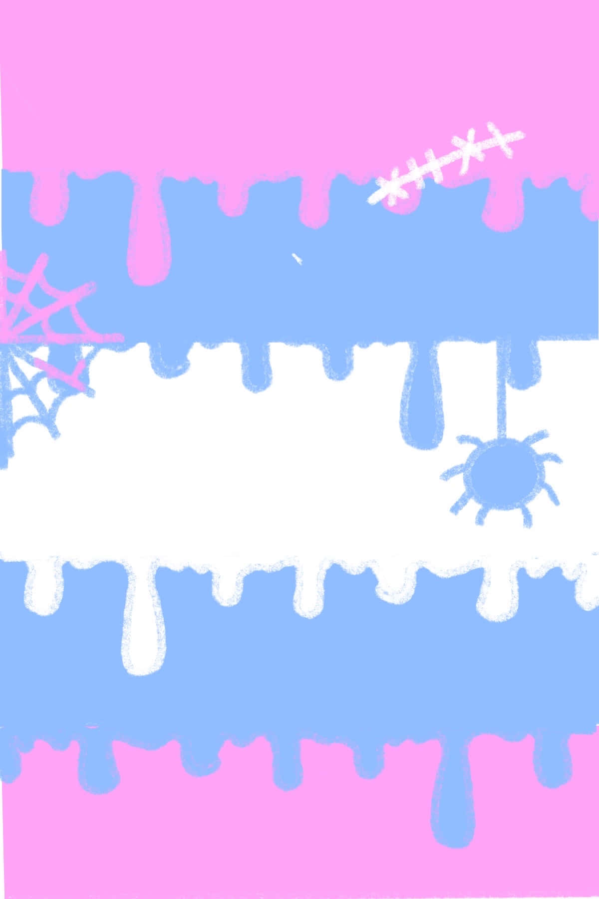 A Pink And Blue Background With A Spider And Spider Web Background