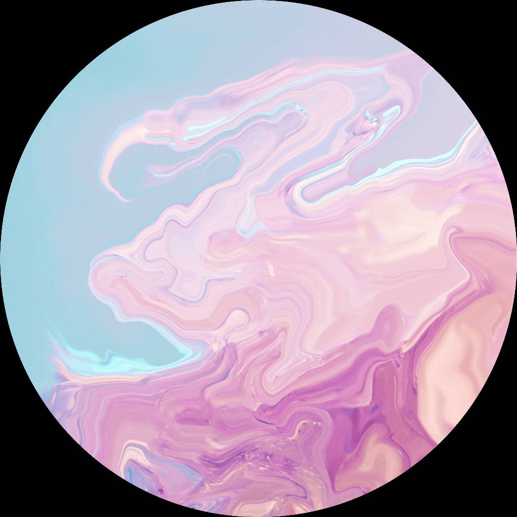 A Pink And Blue Circle With A Swirl Of Liquid Background