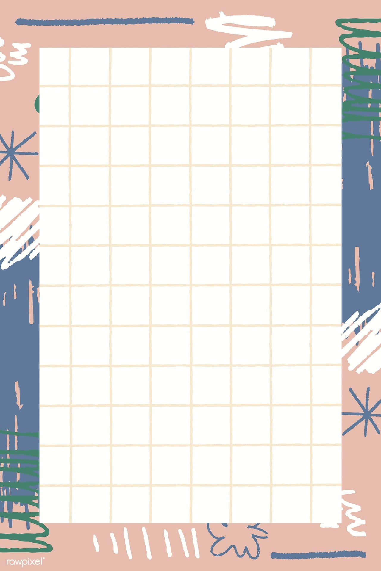 A Pink And Blue Grid Paper With A Grid On It Background