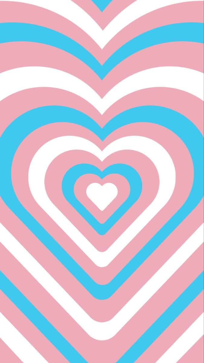 A Pink And Blue Heart Shaped Pattern Background