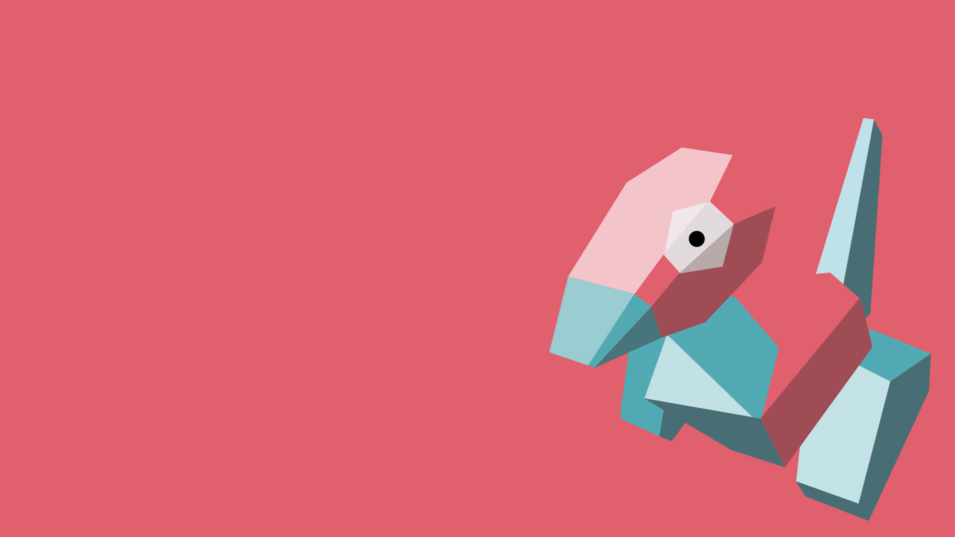 A Pink And Blue Origami - Styled Animal Background