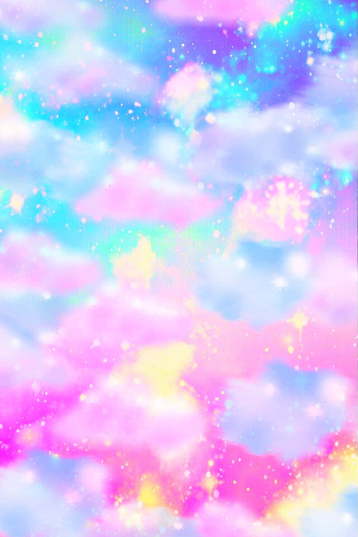 A Pink And Blue Sky With Stars And Clouds