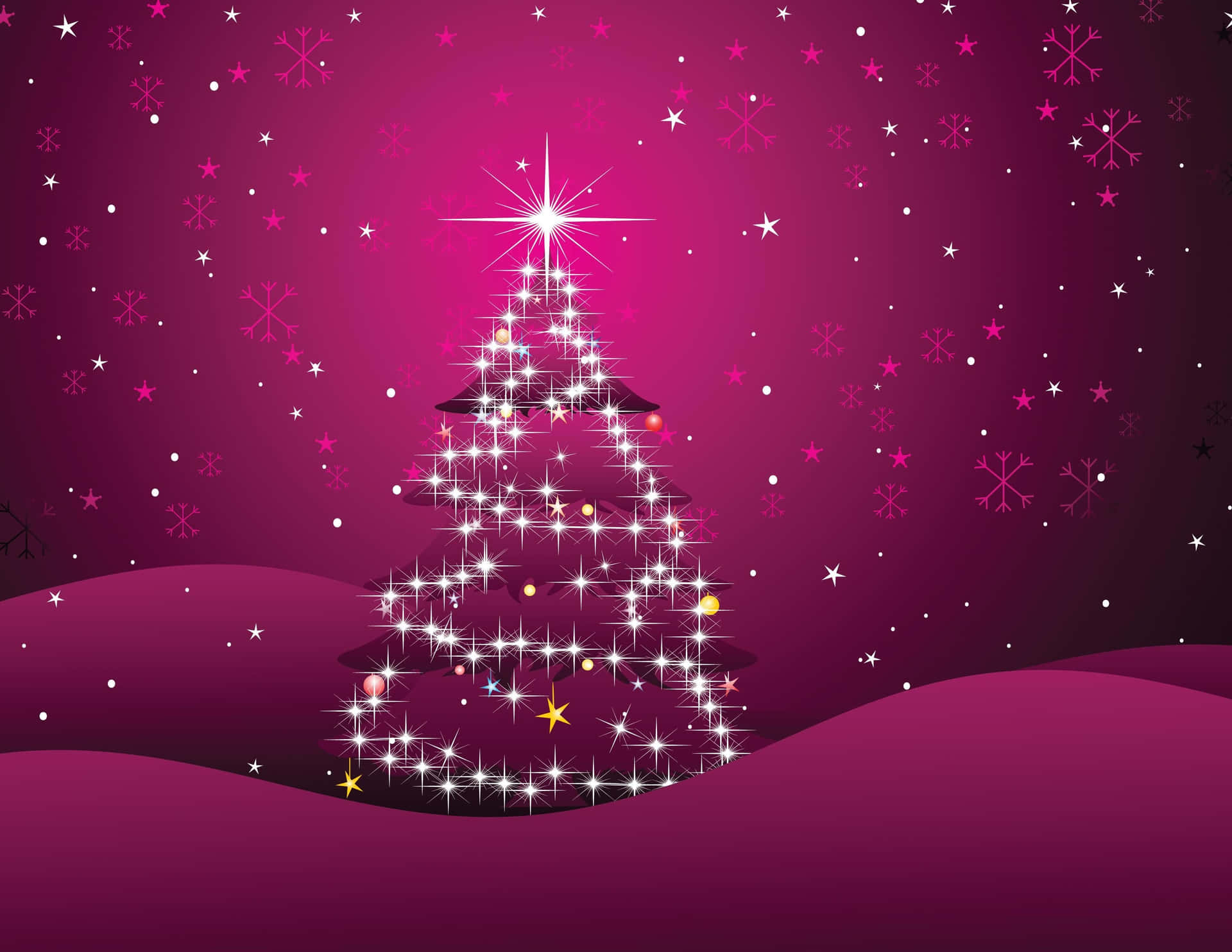 A Pink And Festive Christmas Tree To Spread Holiday Cheer. Background