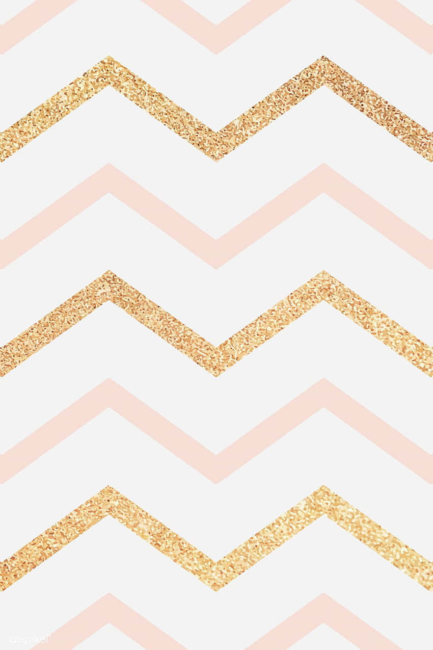 A Pink And Gold Chevron Wallpaper Background