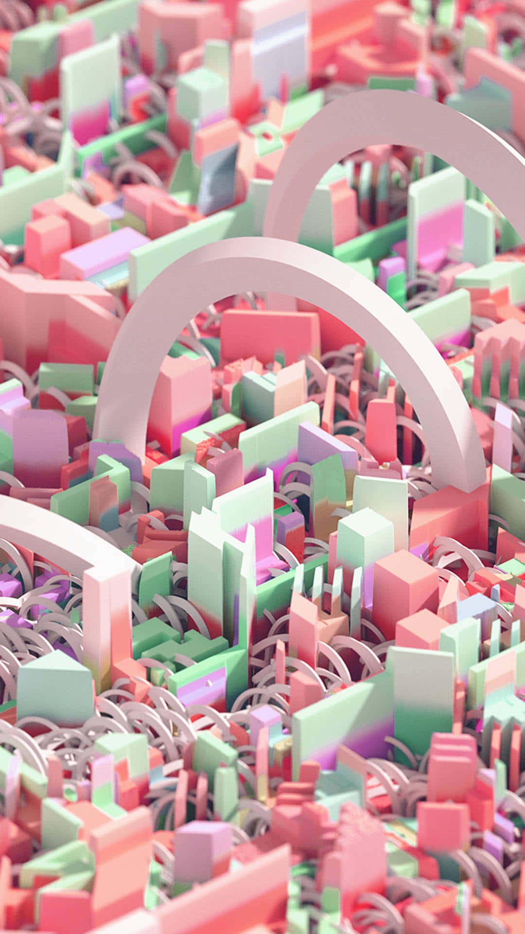 A Pink And Green 3d Image Background