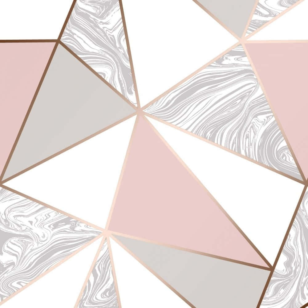 A Pink And Grey Geometric Wallpaper Background