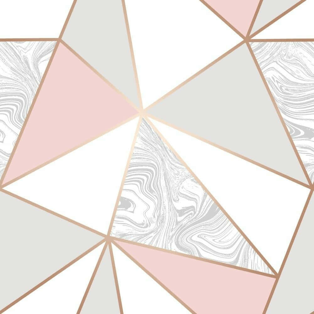 A Pink And Grey Geometric Wallpaper Background