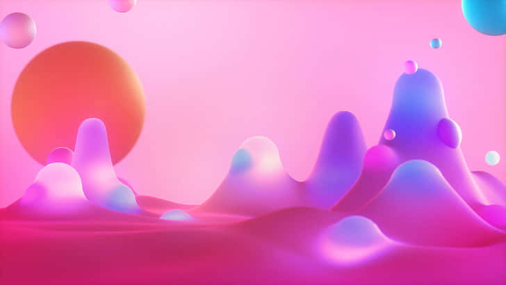 A Pink And Purple Background With Liquids And Bubbles Background