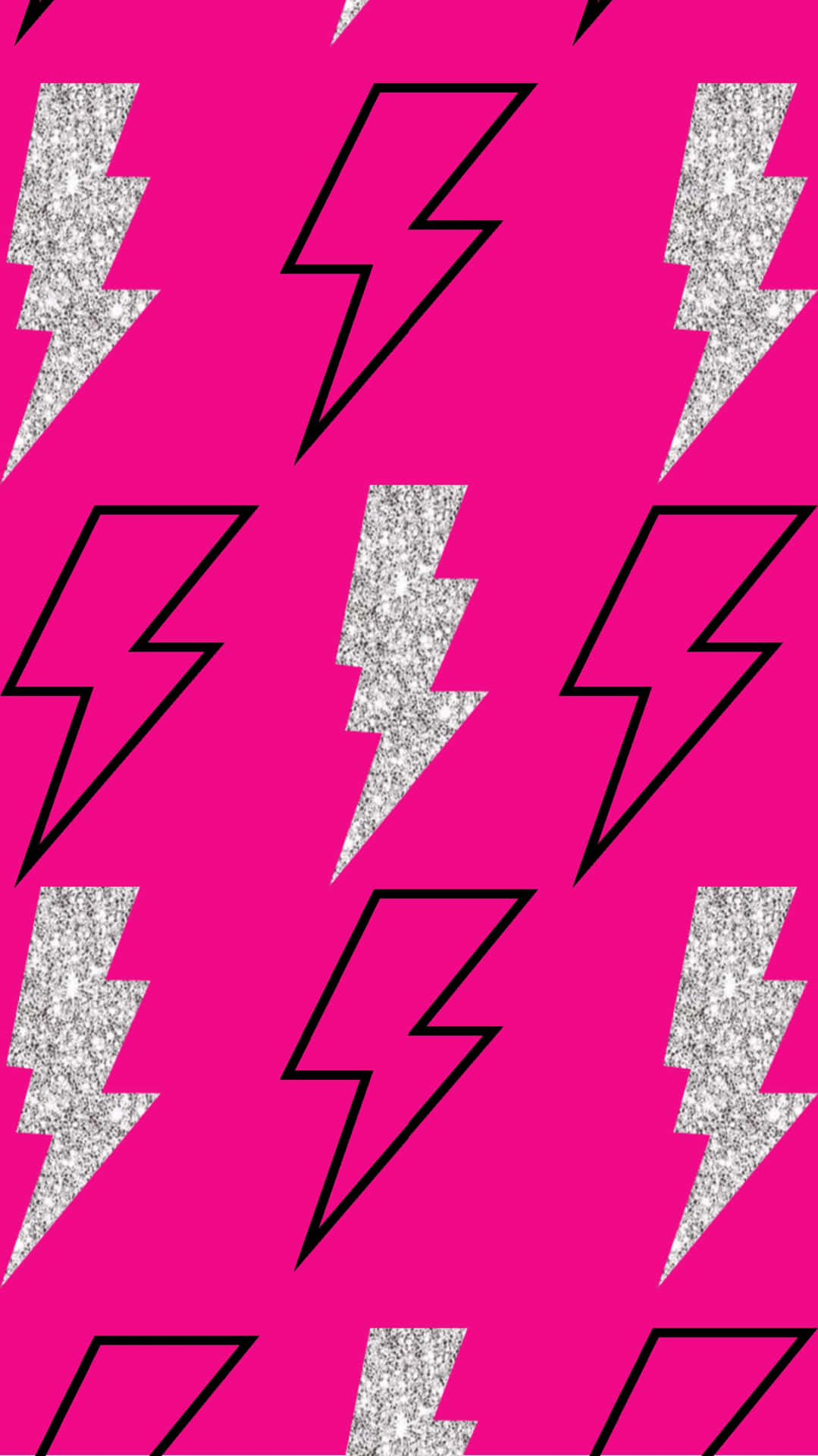 A Pink And Silver Lightning Bolt Pattern Background