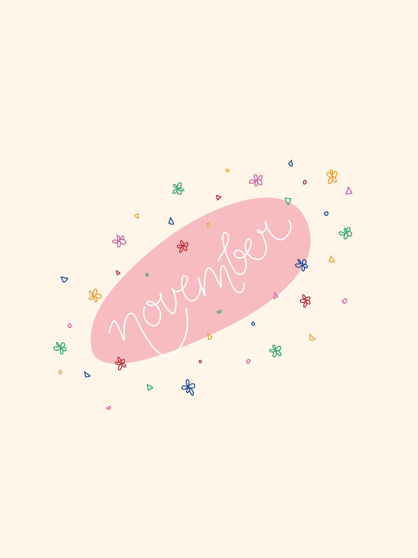 A Pink And White Background With The Word November Background