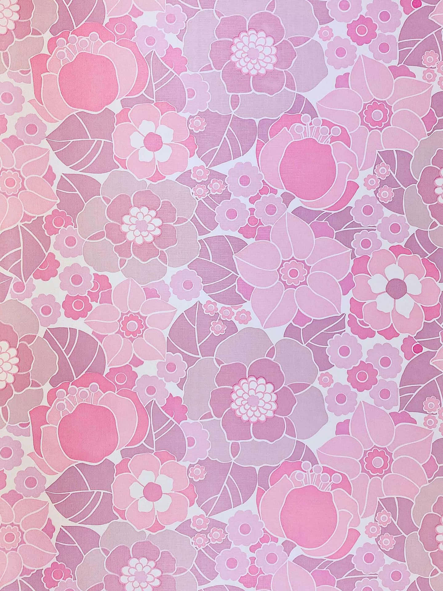 A Pink And White Floral Pattern Background