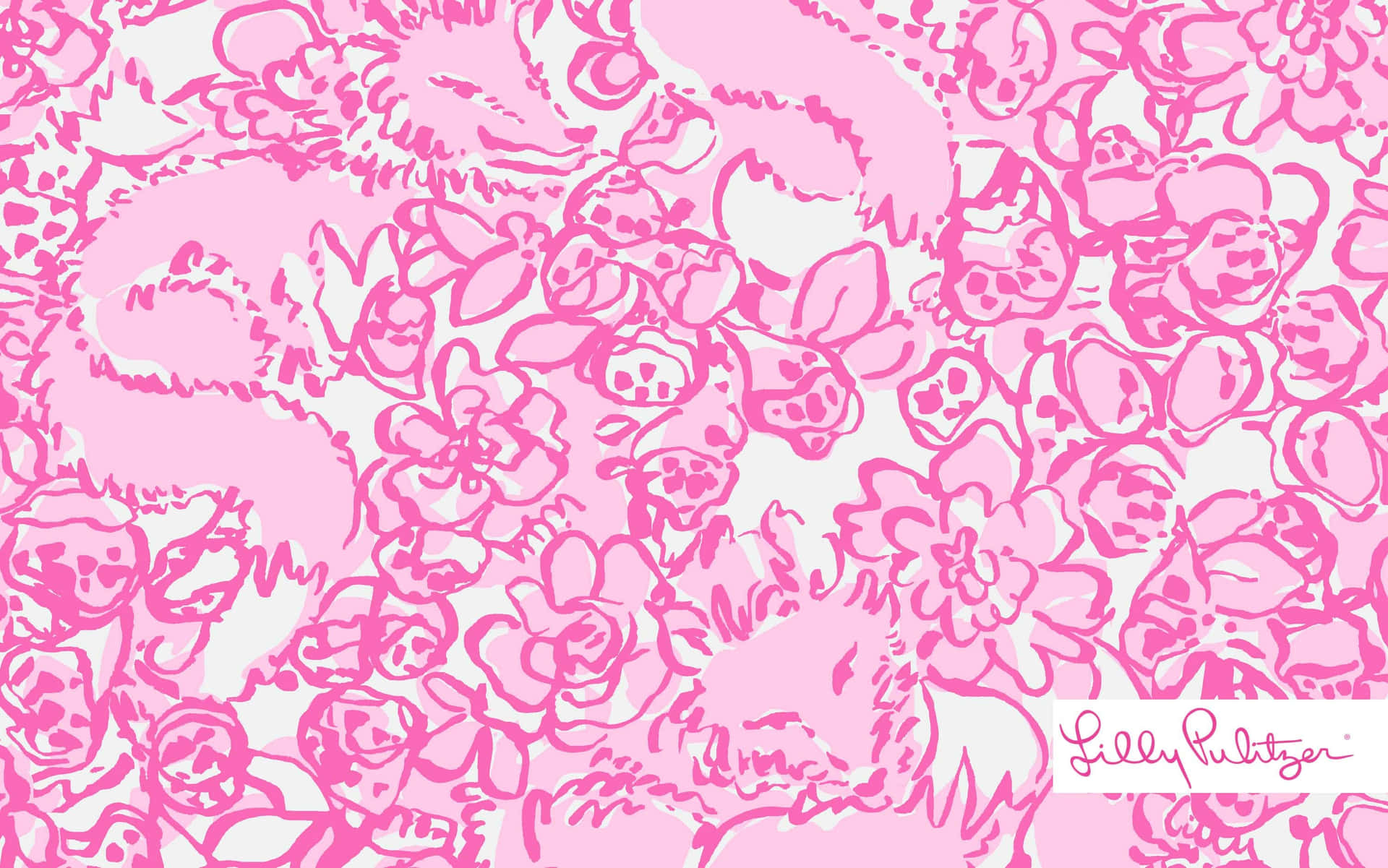 A Pink And White Floral Pattern With A Dragon Background
