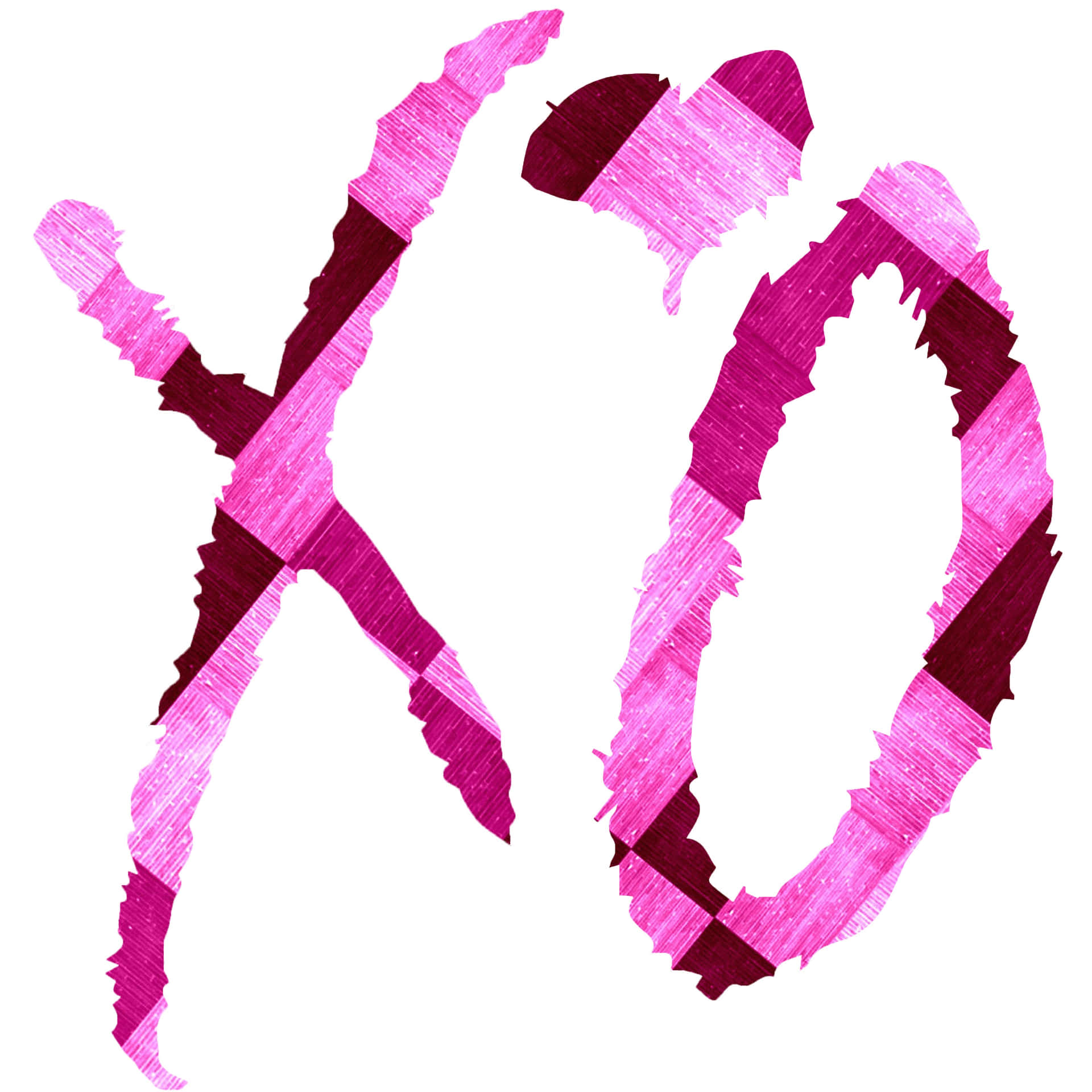 A Pink And White Heart With The Word Xo Background