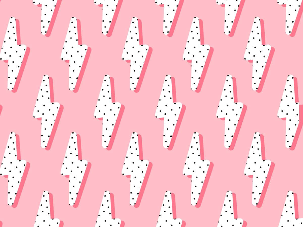 A Pink And White Lightning Bolt Pattern Background