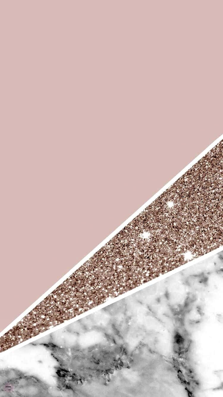 A Pink And White Marble Background With Glitter Background